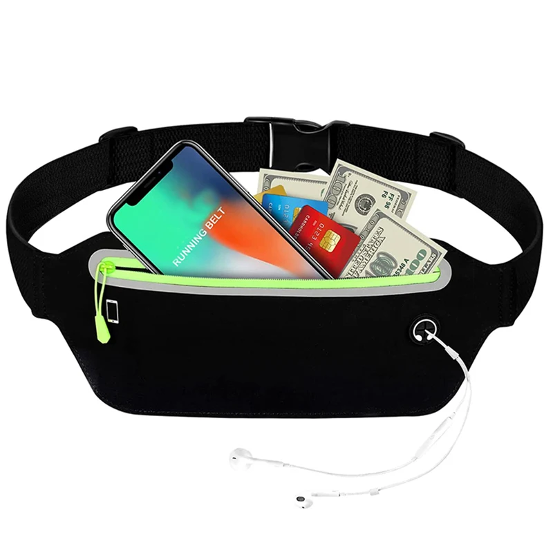 

Ultra Slim Large Capacity Sweatproof Running Belt Bag Unisex Travel Money Belt, Waterproof Custom Pouch Waist Bag Running Belts, Multi color optional or customized