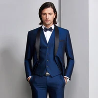 

Men Suit 2019 Wedding Suits Men Shawl Collar 3 Pieces Slim Fit Burgundy Blue