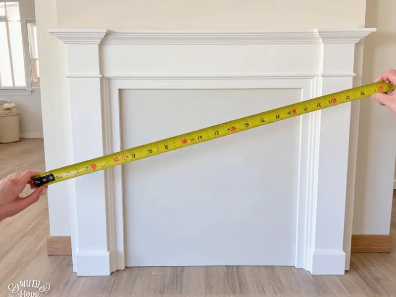 Measuring fireplace dimensions for DIY mantle installation