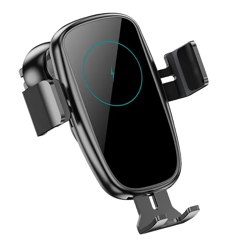 

15w New Technology Products Mini Factory Directly qi Circuit Phone Holder Fast Mount Mobile Wireless Car Charger, Black