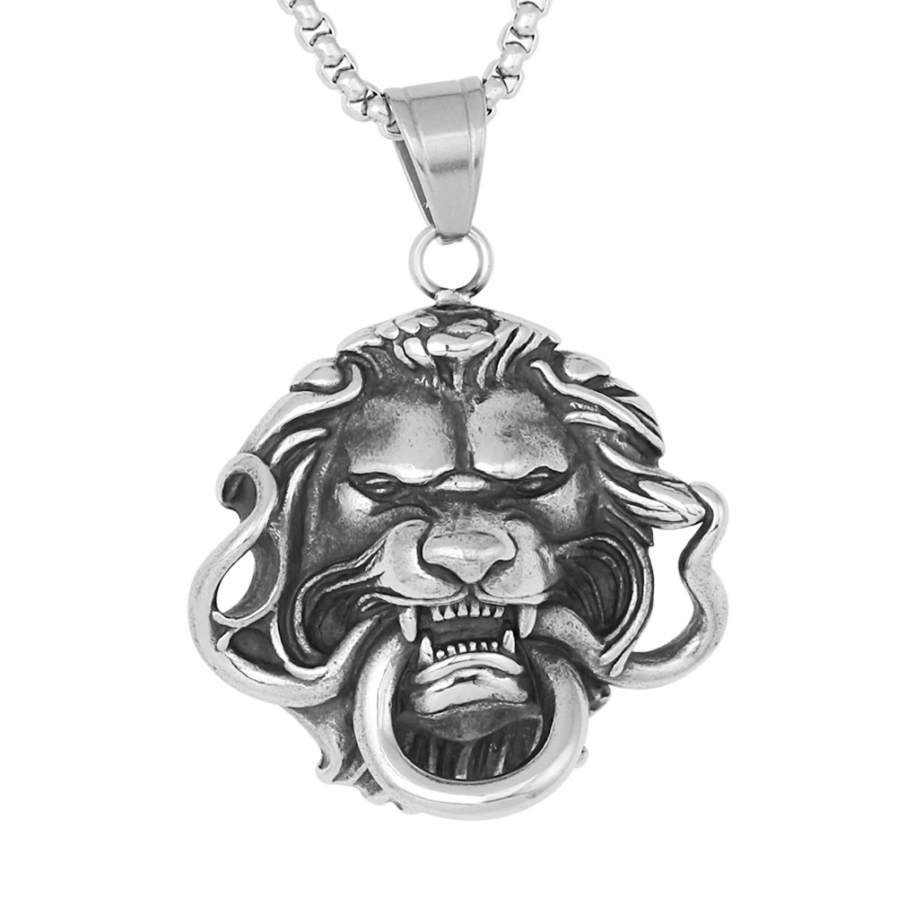 

Personalized Creative Animal Lion King Pendant Domineering Stainless Steel Mens Pendant