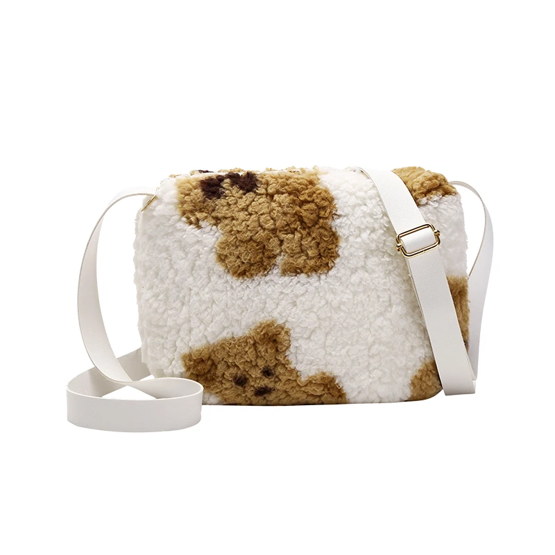 

Factory lady handbag cute animal pattern wool handbag casual one shoulder lady purse and handbag, Photo