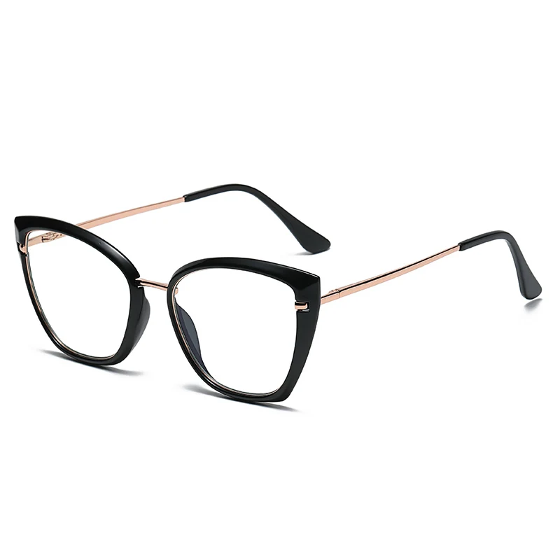 

2021 Chinese Glasses Supplier New Own Design Women Cat Eye Anti-blue Eyeglasses