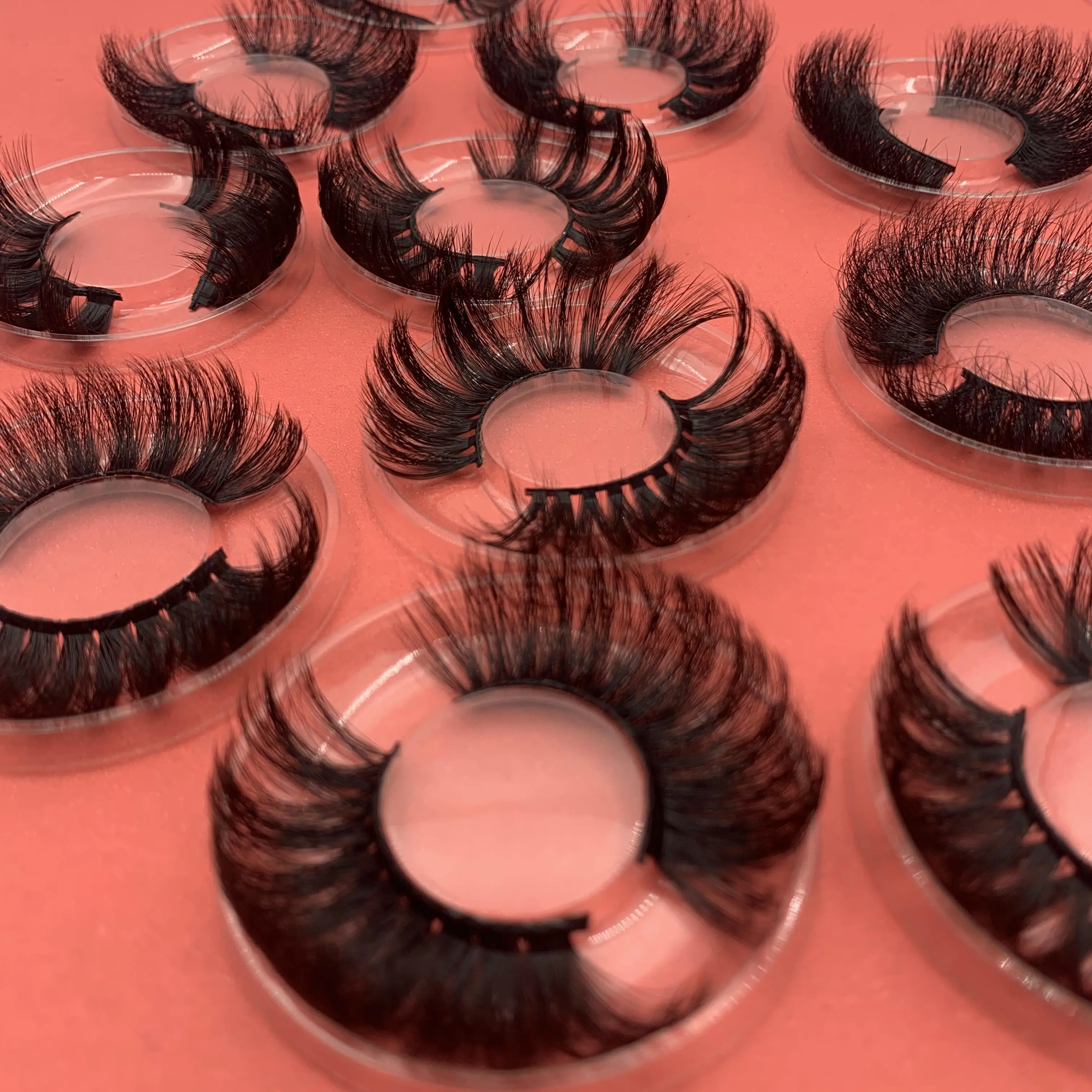 

Hot Sale Lash Book Custom 25mm Super Fluffy Mink Lashes Wholesale 5d Mink Eyelashes Set, Natural black
