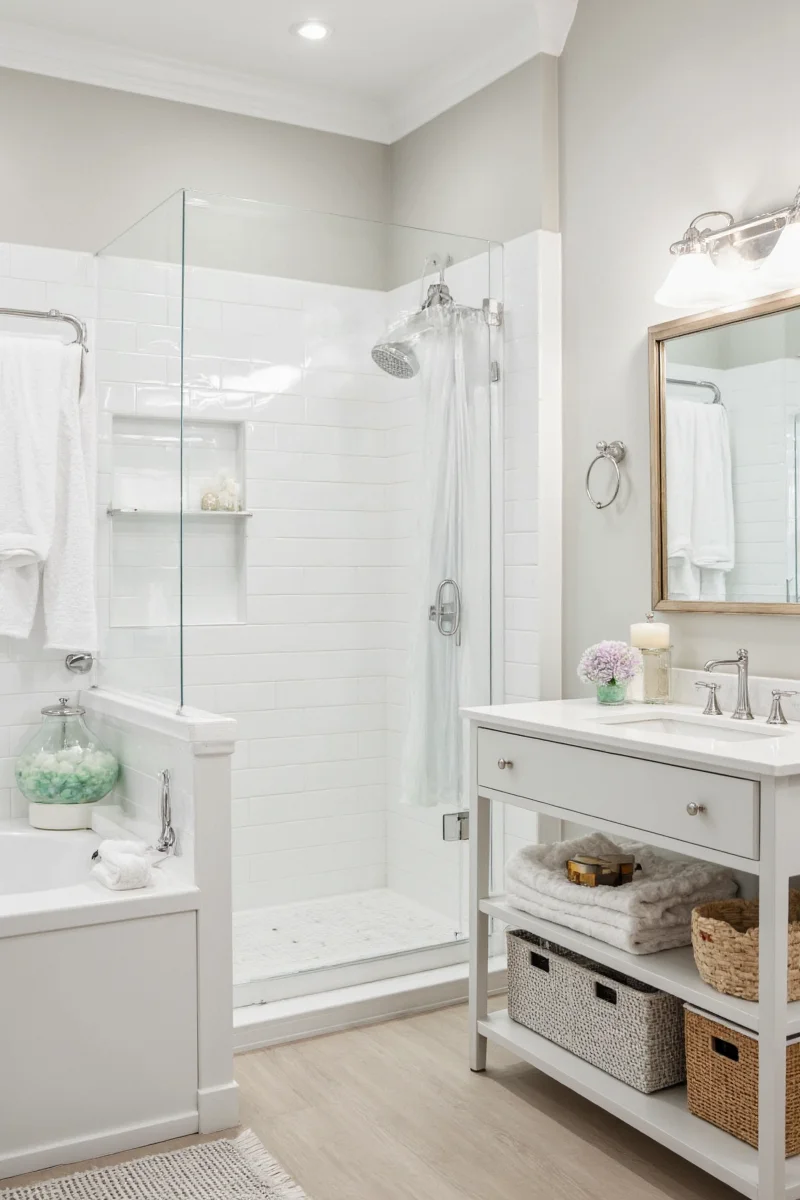 Touchless faucet in a modern bathroom