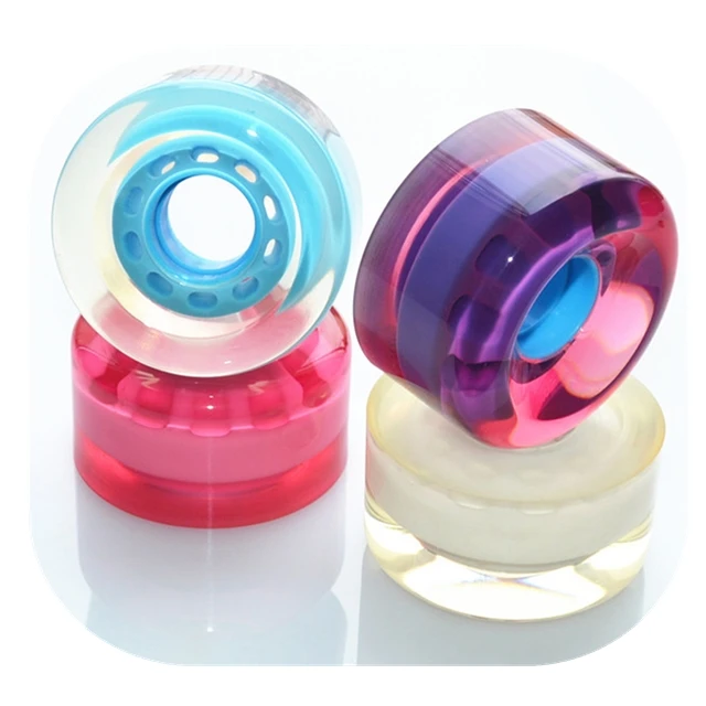 

Wholesale PU roller skateboard wheels in pink red yellow purple black blue orange 62*32mm