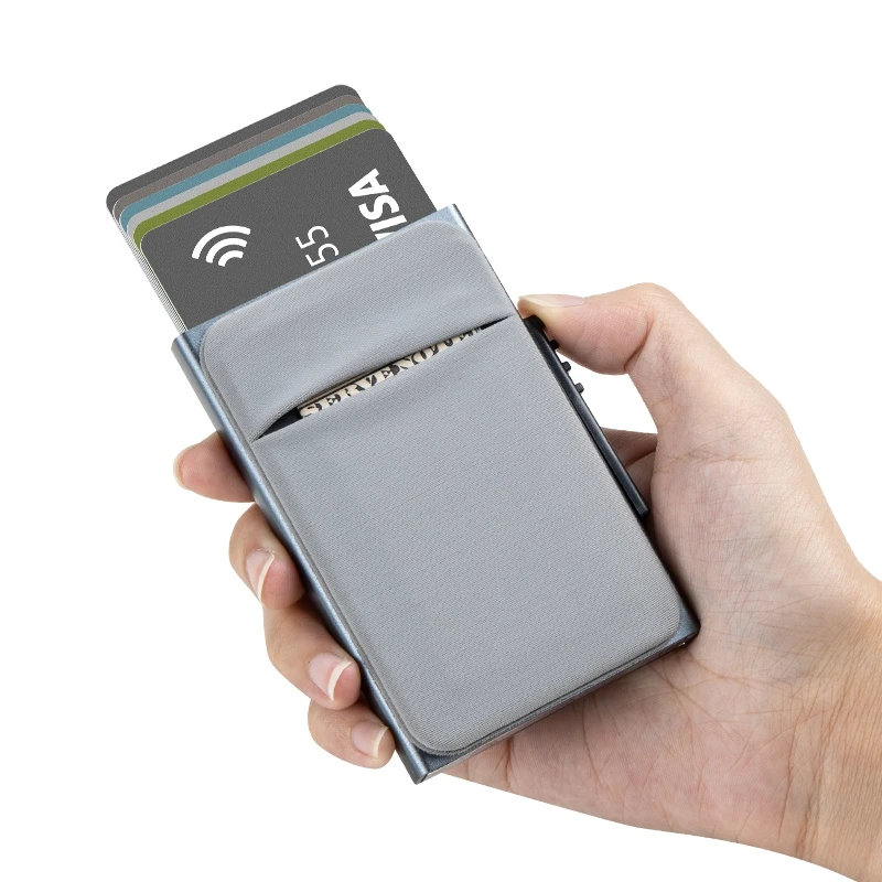 

Ekster Wallet Card Holder Aluminium Wallet Card Holder Business Card Holder Wallet Women Men, Black, gray