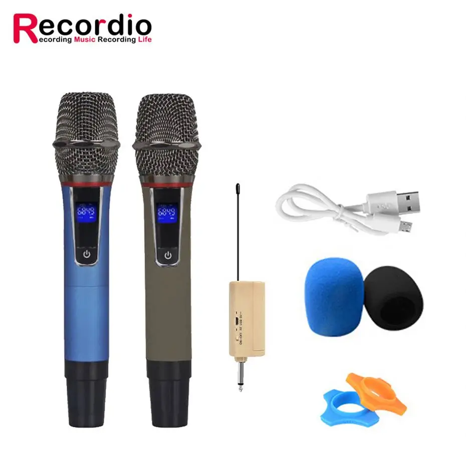 

GAW-003B New Product Support Wireless Microphone Single With High Quality, Silver&gold
