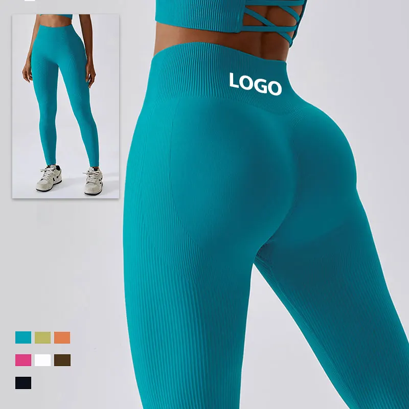 

High Waist Compression Fit Tights Scrunch Butt Booty Cut Gym Pants Active Wear Women Seamless Yoga Leggings