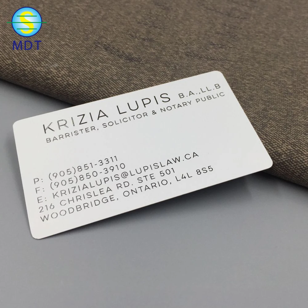 

DU white metal card, Cmyk color or pantone color