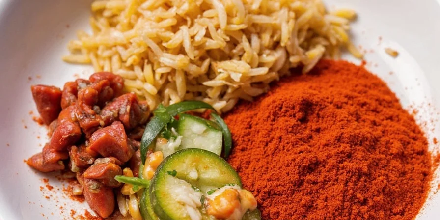Chef using Mexican spice mixture in kitchen