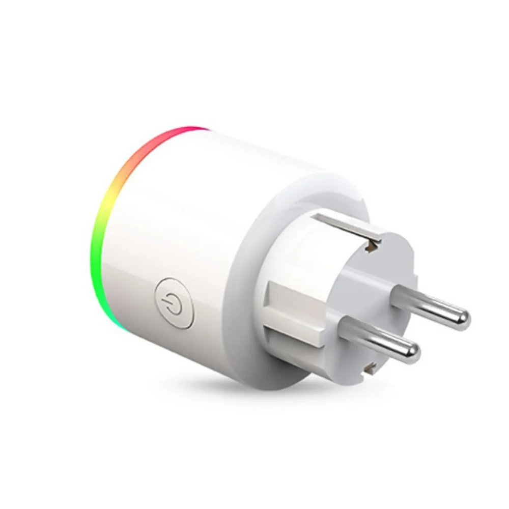 
Amazon alexa best selling smart plug wifi eu 16A 220V plug wifi standard mini outlet RGB led light wifi plug for home 