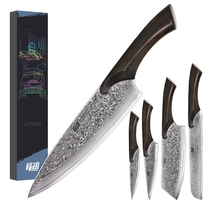 

New! FINDKING Cheetah Series Kitchen Chef Knife 67 Layers Damascus steel VG-10 High-end Series Multi-function Kitchen knives set, Black