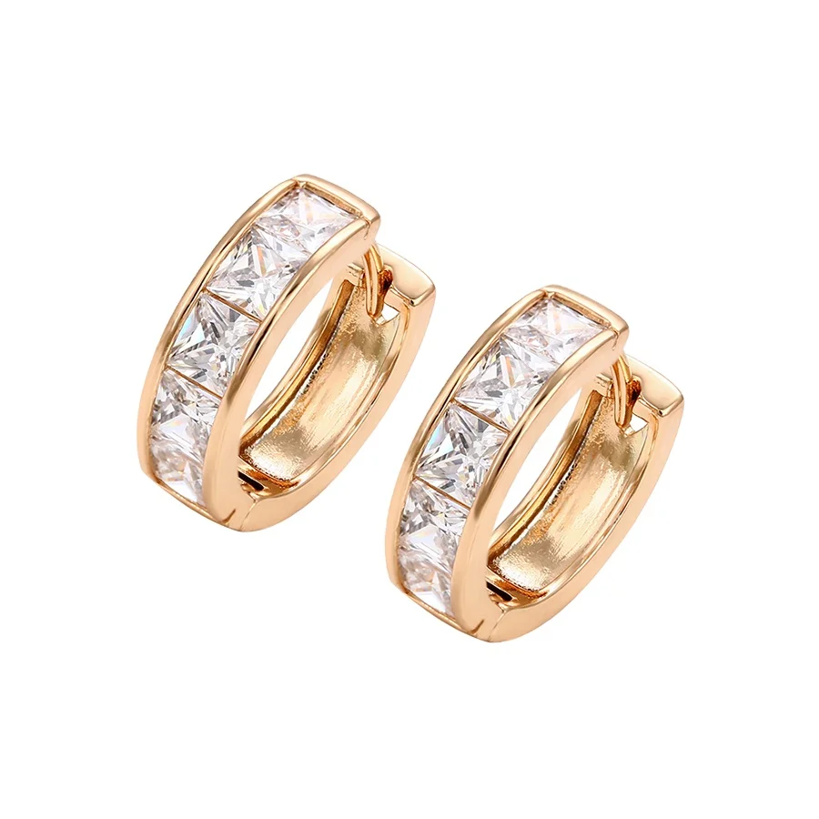 

29255 xuping jewelry fashion earrings for women, latest design 18k gold plated jewelry, diamond stone gold hoop earring women