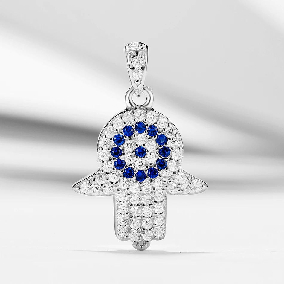 

Fashion 925 Sterling Silver With Cubic Zirconia Pendant fit Necklace Blue Lucky Eye Pendant For Woman Wedding Jewelry