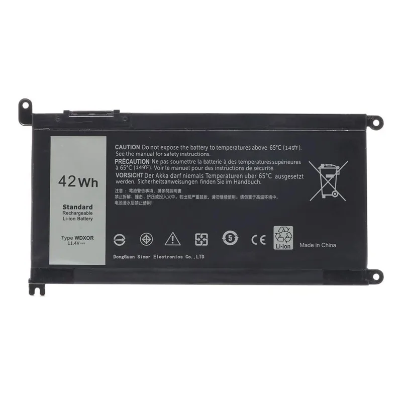 

Rechargeable laptop battery for Dell Inspiron 15 5565 5567 5568 5578 5765 5767 17 7560 7570 7579 7569 WDX0R WDXOR C4HCW Li-ion