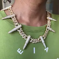 

12mm High quality Spiked gun chain Miami chain jewelry men