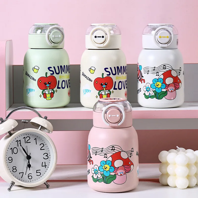 

C282 Hot Selling New Design Leak-Proof Baby Drinking Cup Portable Stainless Steel Cute Thermos Cup Cute Water Bottle For Kids