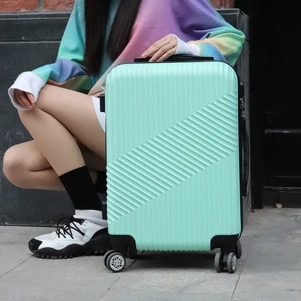 

High quality PC colorful zipper trolley travel luggage bag set, Customized