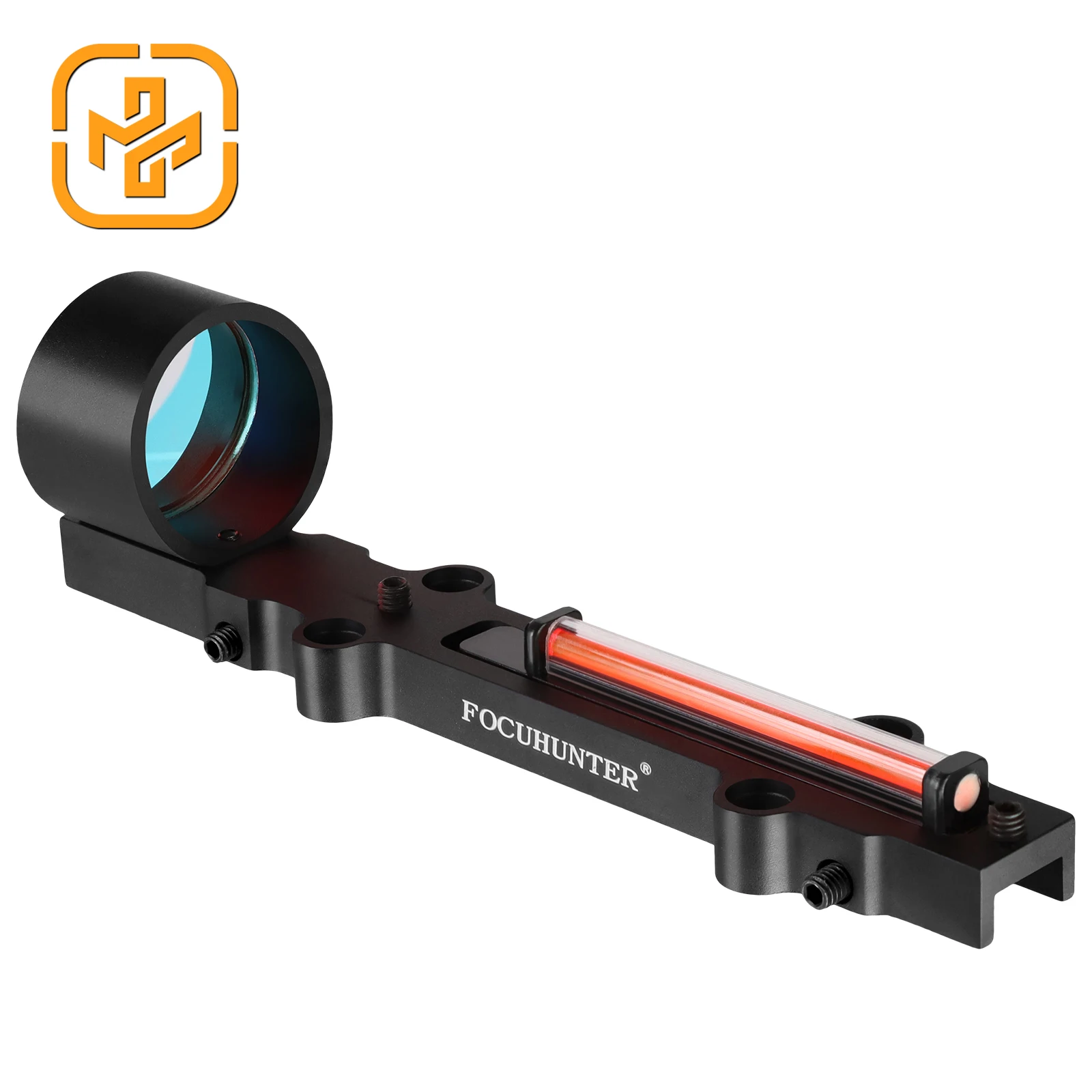 Focuhunter Optics Red Fiber Scope 1x28 Red Dot Sight Lightweight Fiber Optic Scope Hunting Optical Fiber Scope Without Battery