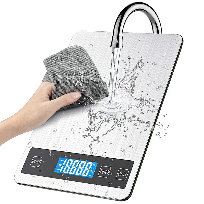 

Stainless Steel 10Kg Food Scale 22lb Digital Kitchen Scale Weight Grams and oz for Cooking Baking 1g/0.1oz Food Scale