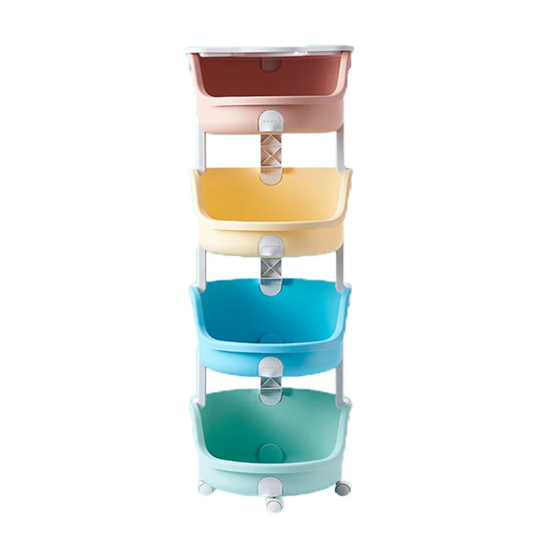 

Multi-function 3-Tier Kitchen Trolley On Wheel Food Storage Basket For Kitchen Room Arrangement Stacked storage box