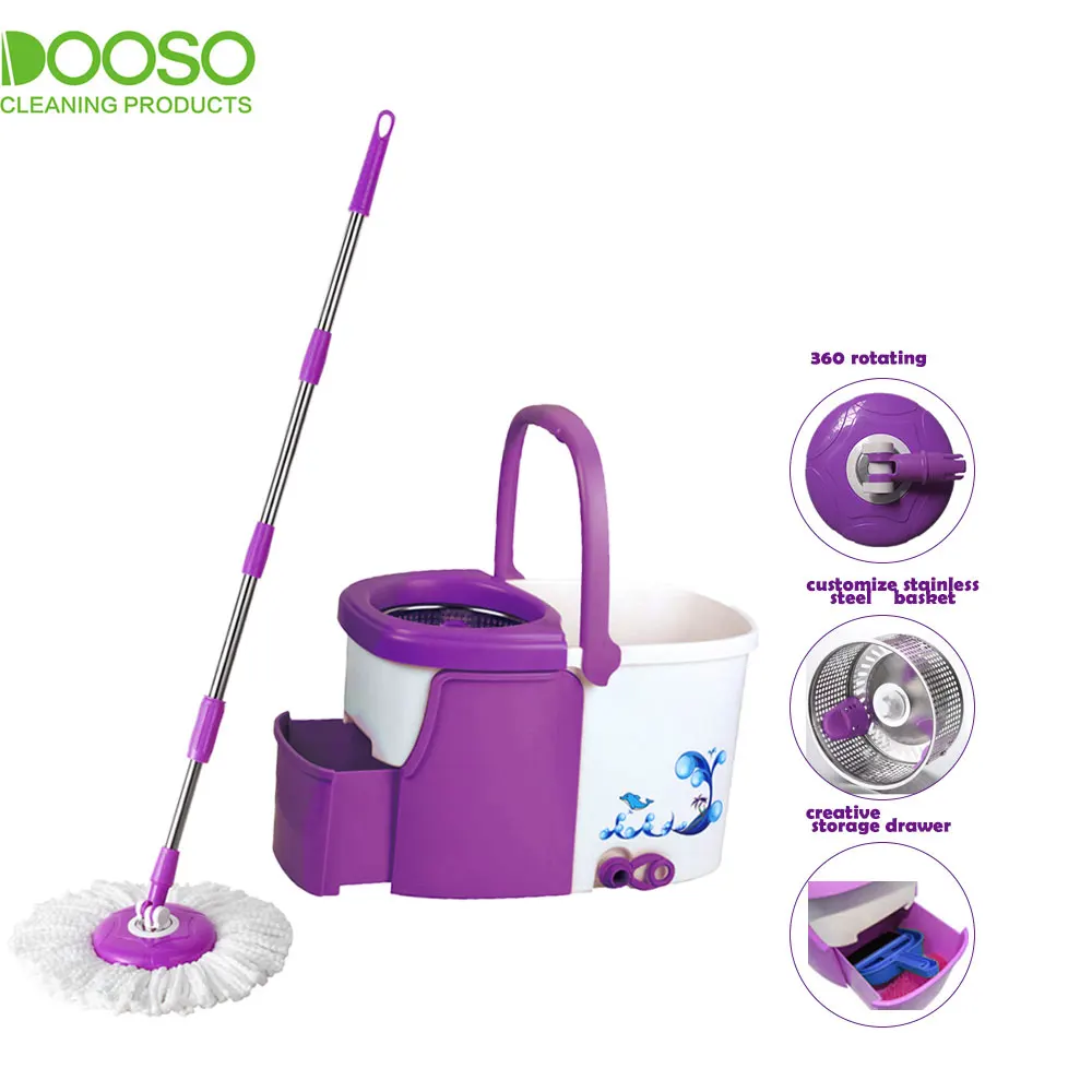 

Magic 360 Spin Mop and Bucket High Quality Cleaning Microfiber 360 Degree Rotating Head Magic Mop Dual-drive,hand Push Mop, Customized color