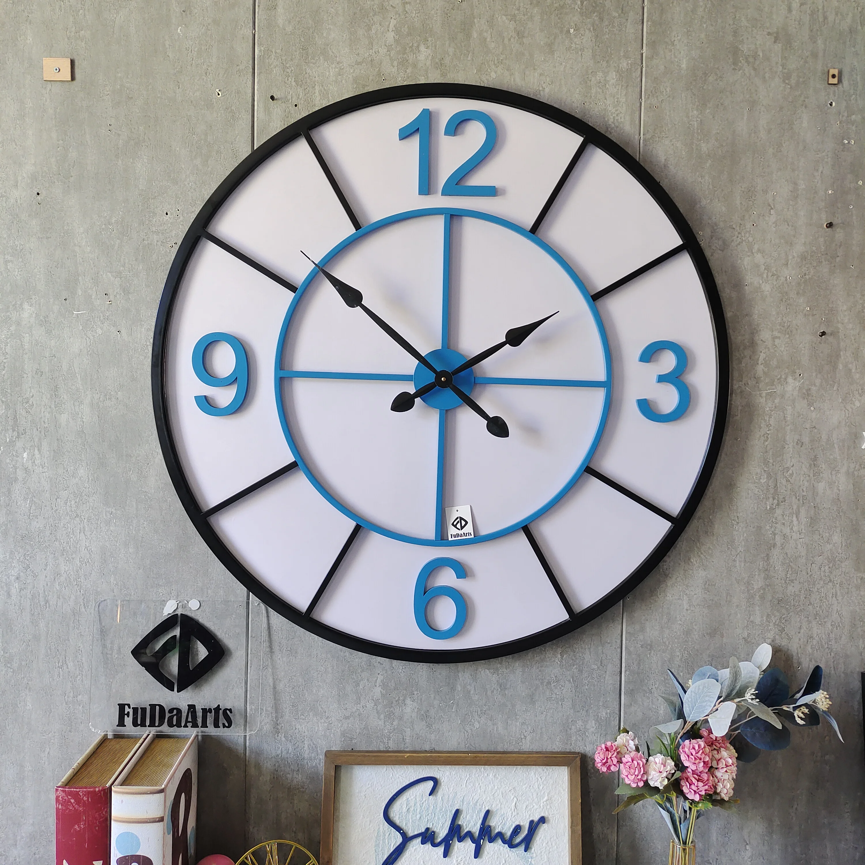 90CM ROHS WEEE Outdoor Metal Silent Decor Quartz Metal Wall Clock Modern Large Iron Direct From Manufacturing Dropshipping DDP
