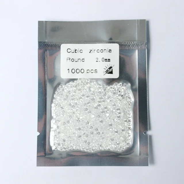 

High quality 1000pcs/pack 5A cz cubic zirconia loose gemstone Round White small size for making jewelry, Lasting long