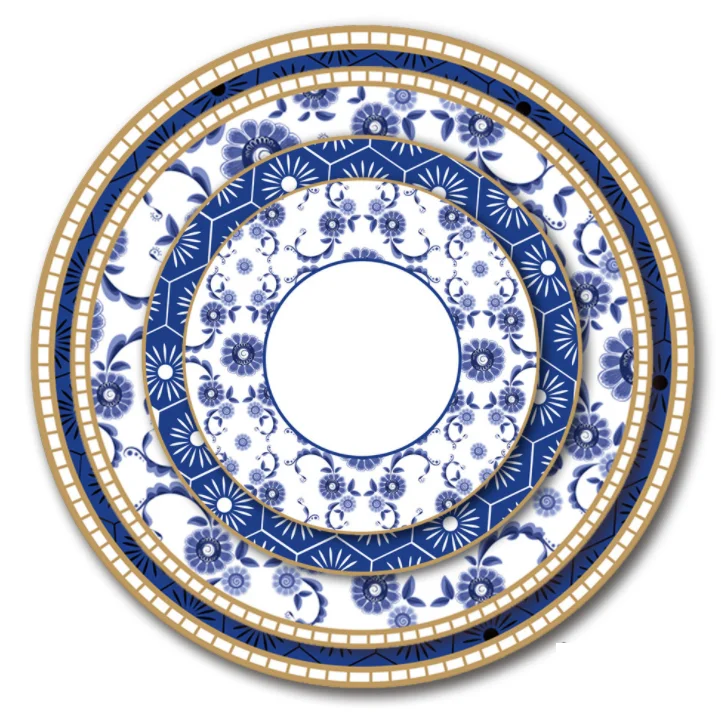 

luxury wedding high quality dinnerware set restaurant hotel bone china dish, Customized color