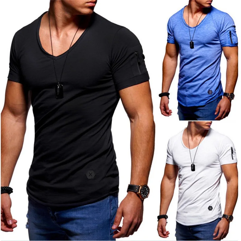 2019 New Men Short Sleeve T-Shirt Fitness O-Neck Casual Summer T-Shirt