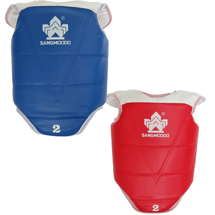

Hot sale red blue durable comfortable martial arts body protector equipment taekwondo chest guard, Red/blue/pink