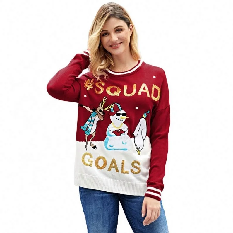 

Wholesale Custom Knit Sweater For Women Best Selling Winter Fashion Colorful Christmas Sweater