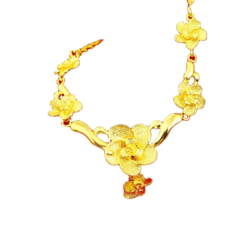 

xuping jewelry 24k gold plated flower wedding jewelry set for women