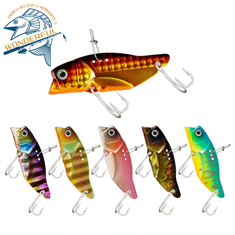 

Wholesale 58mm 14g 6 Colors Hard Artificial Lifelike Metal Fishing Tackle Bait 3D Eyes Jigging Sinking VIB Lure