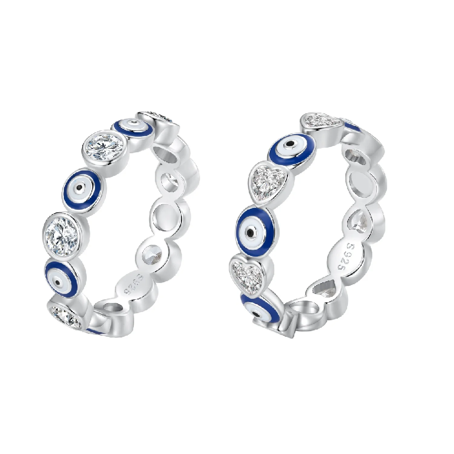 

925 Sterling Silver Rings Evil Eye Rings Cubic Zircon CZ Rings