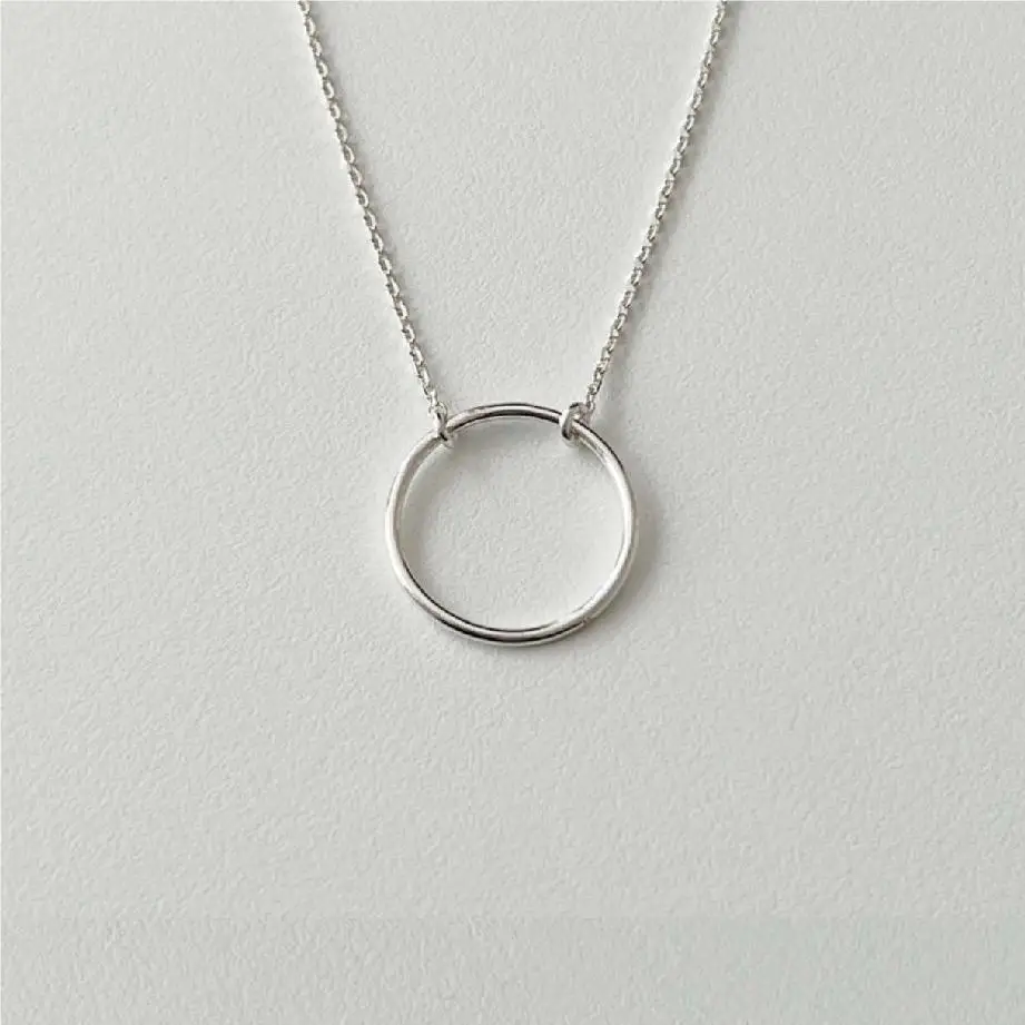 

VIANRLA 925 Sterling Silver Ring Pendant Minimalist Necklace For Women Jewelry Wholesale Free Laser Logo