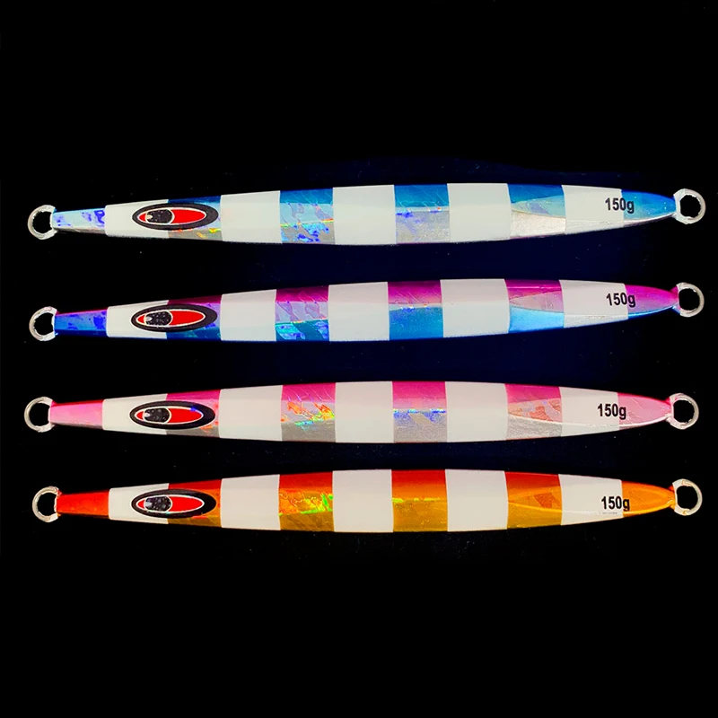 

Jig 62# Lead Fishing Jig Stripe Luminous Fishing Bait Hard Metal Saltwater Deep Sea Fast Fall 150g 200g 250g Artificial Bait, 4 colors