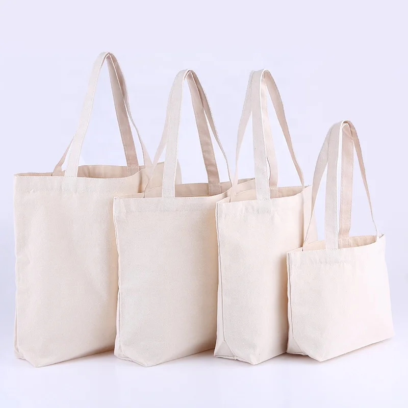 Promotional Personalized Blank Plain Cotton Canvas Bags Reusable