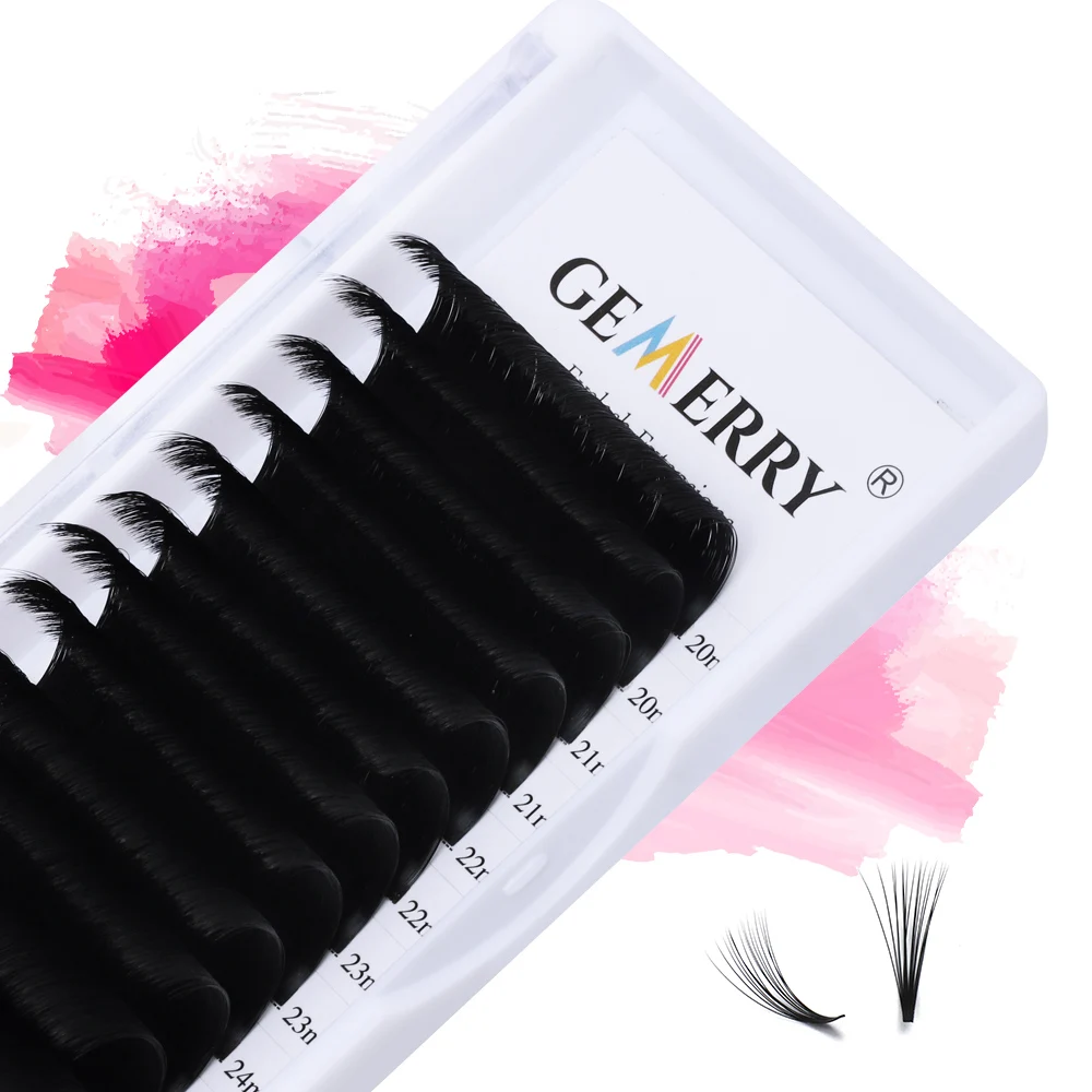 

0.03 Self Auto Easy Fan Volume Fans 0.03 25mm Easy Fan Blooming Eyelash Extension With Trays Pilikmata Bulu Mata