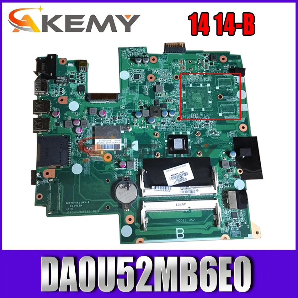 

Akemy DA0U52MB6E0 699812-501 699812-001 Laptop Motherboard For HP Pavilion Sleekbook 14 14-B MAIN BOARD DDR3