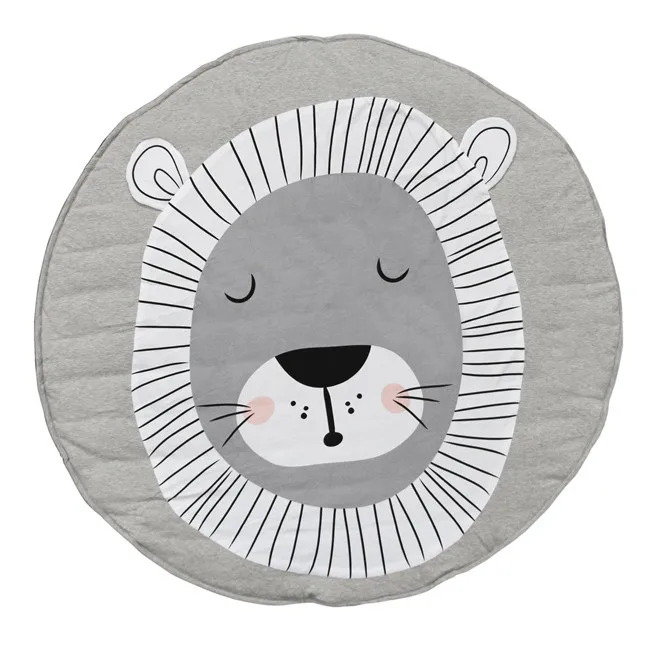 

Dropshipping New Design Wholesale animals Lion Printed Baby Play Mat Cotton kids play Toys Activity Rug