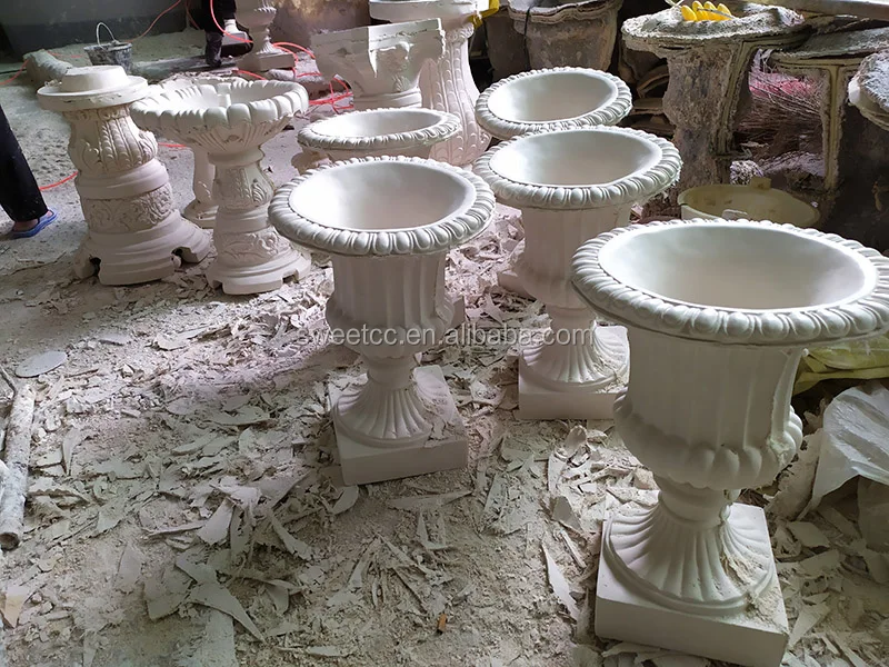 European Style Fiberglass Roman Style White Planter Wedding Flower ...