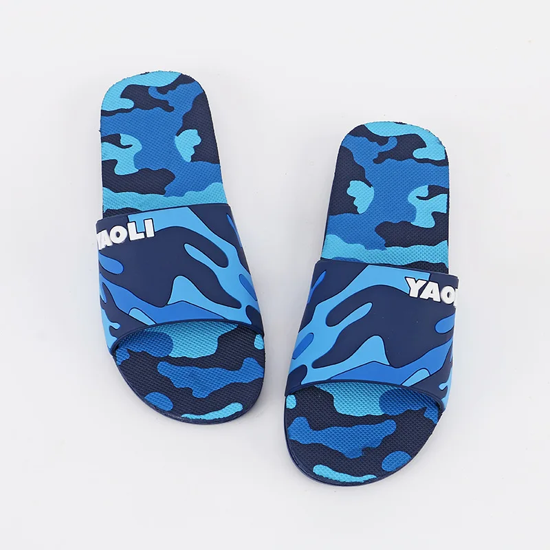 

Camouflage Fashion Design Summer Beach Custom Logo Plastic PVC Kids Boys Fancy slipper for girls