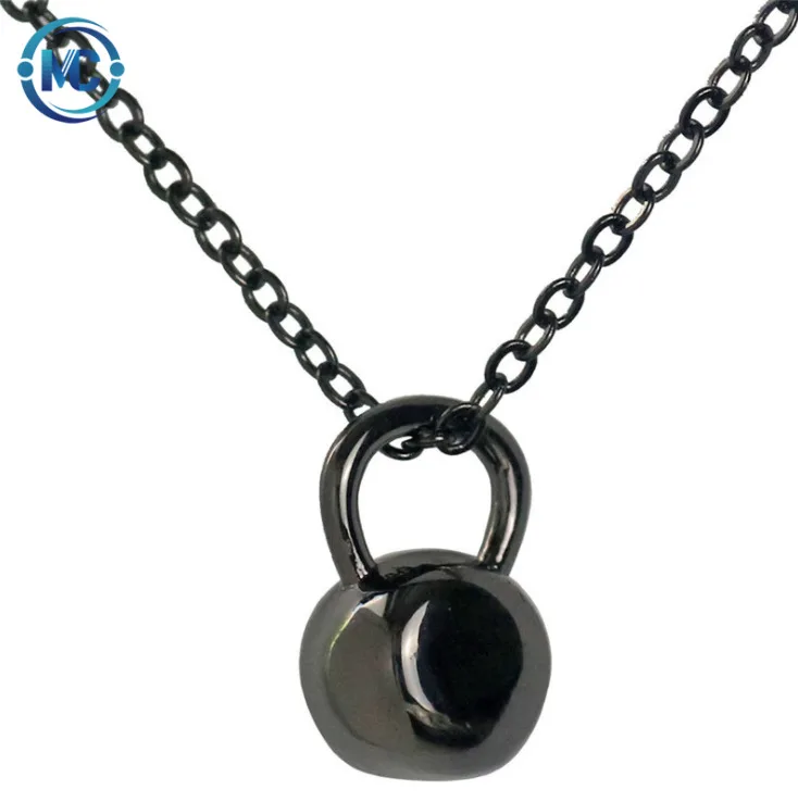 

Fashion Fitness Sport Gym Female Kettlebell Charms Necklace For Women, Champaign gold, silver ,dark gun black