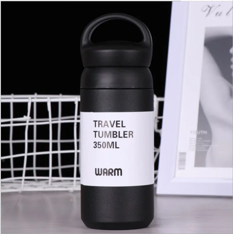 
2019 hot selling 350ml/500ml double wall stainless steel thermos travel tumbler , coffee mug, water bottle with handle 
