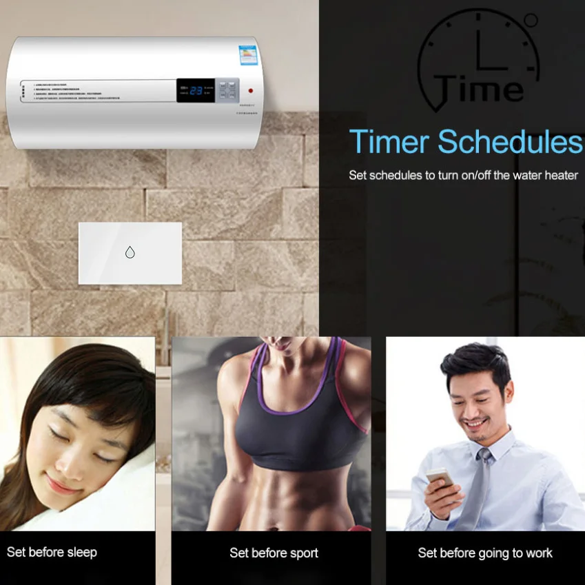 Heater Smart Wifi Switch Horizontal Compatible with Alexa and Google Home US 20A 3000W WiFi Boiler Touch Switch - ANKUX.COM