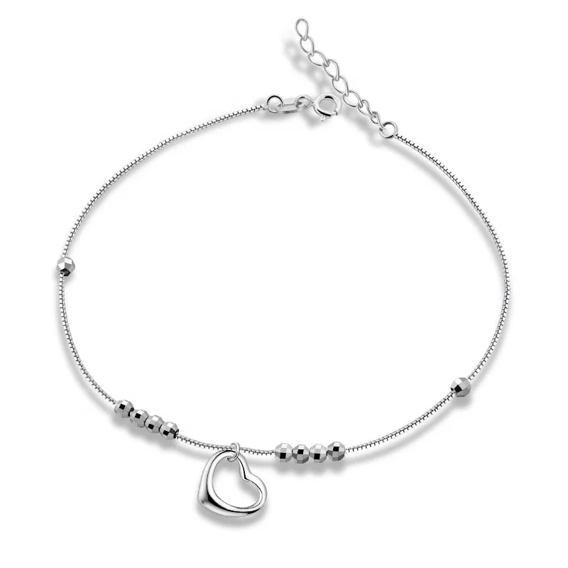 

Pure 925 silver anklets jewelry for women, White