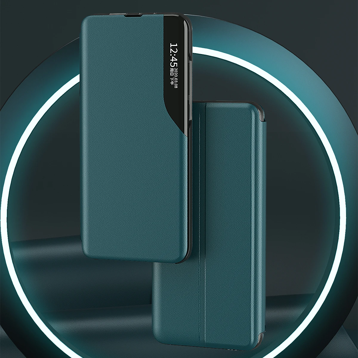 

Small Smart Mirror Window Flip Leather Cover for Galaxy S20 FE Phone Case for Samsung Galaxy A32 A12 M51 M31S, 6 colors