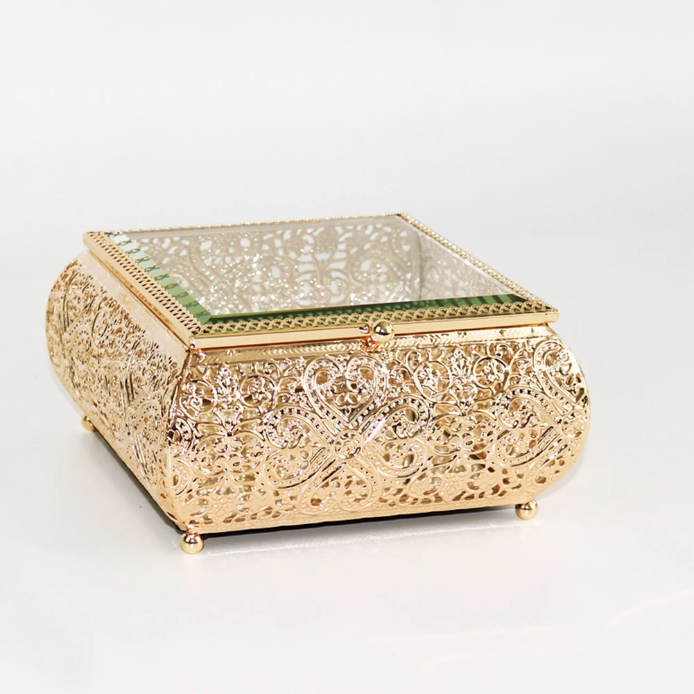 

Newest Europe Glass case Jewelry Stand Cosmetic Storage Box joyero de madera For Home Decoration, As picture